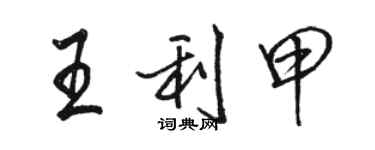 駱恆光王利甲行書個性簽名怎么寫