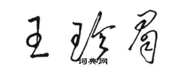 駱恆光王珍眉草書個性簽名怎么寫