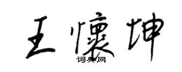 王正良王懷坤行書個性簽名怎么寫