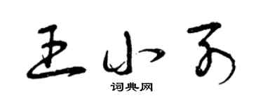 曾慶福王小列草書個性簽名怎么寫