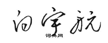 駱恆光白宇航草書個性簽名怎么寫