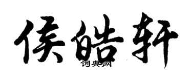 胡問遂侯皓軒行書個性簽名怎么寫