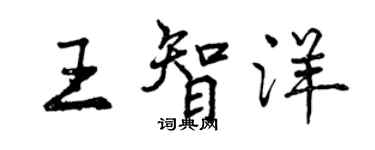 曾慶福王智洋行書個性簽名怎么寫