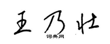 梁錦英王乃壯草書個性簽名怎么寫