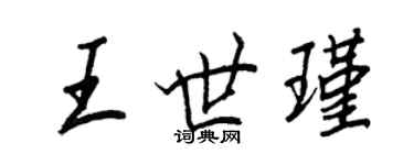 王正良王世瑾行書個性簽名怎么寫