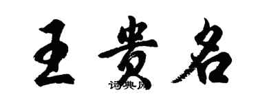 胡問遂王貴名行書個性簽名怎么寫