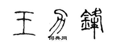 陳聲遠王力鋒篆書個性簽名怎么寫