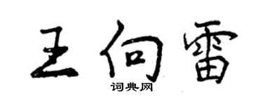 曾慶福王向雷行書個性簽名怎么寫