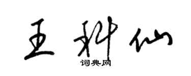 梁錦英王科仙草書個性簽名怎么寫