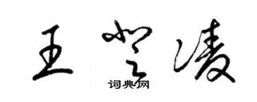 梁錦英王登凌草書個性簽名怎么寫