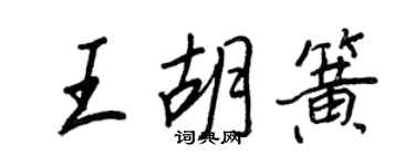 王正良王胡簧行書個性簽名怎么寫