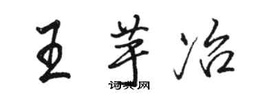 駱恆光王芋冶行書個性簽名怎么寫