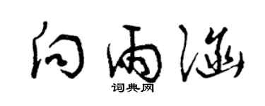 曾慶福向雨涵草書個性簽名怎么寫