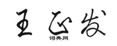 駱恆光王正發行書個性簽名怎么寫