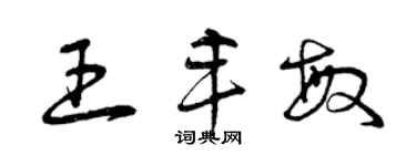 曾慶福王豐敏草書個性簽名怎么寫