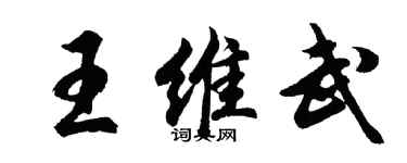 胡問遂王維武行書個性簽名怎么寫