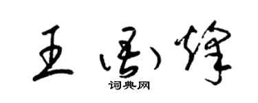 梁錦英王衙烽草書個性簽名怎么寫