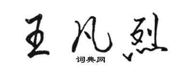 駱恆光王凡烈行書個性簽名怎么寫