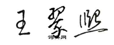 駱恆光王翠熙草書個性簽名怎么寫