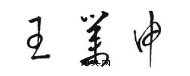 駱恆光王業申草書個性簽名怎么寫