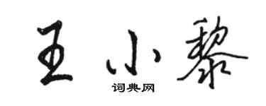 駱恆光王小黎行書個性簽名怎么寫