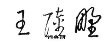 駱恆光王陸野草書個性簽名怎么寫