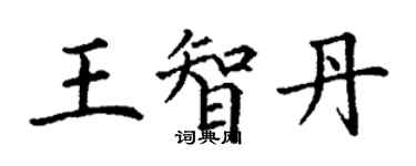 丁謙王智丹楷書個性簽名怎么寫