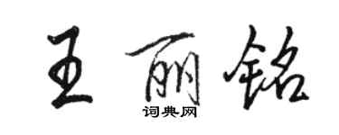 駱恆光王麗銘行書個性簽名怎么寫