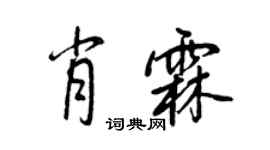 王正良肖霖行書個性簽名怎么寫