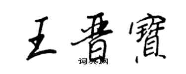 王正良王晉寶行書個性簽名怎么寫