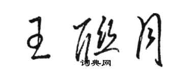 駱恆光王聯月草書個性簽名怎么寫