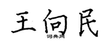 何伯昌王向民楷書個性簽名怎么寫