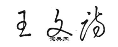 駱恆光王文詩草書個性簽名怎么寫