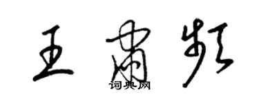 梁錦英王肅頻草書個性簽名怎么寫