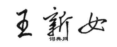 駱恆光王新女行書個性簽名怎么寫