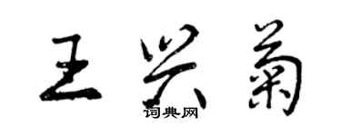 曾慶福王興菊行書個性簽名怎么寫