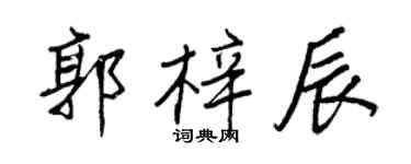 王正良郭梓辰行書個性簽名怎么寫