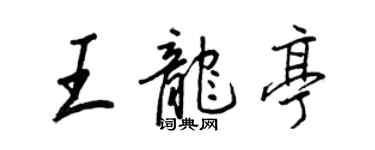 王正良王龍亭行書個性簽名怎么寫