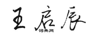 駱恆光王啟辰行書個性簽名怎么寫