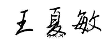 王正良王夏敏行書個性簽名怎么寫