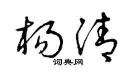 曾慶福楊清草書個性簽名怎么寫