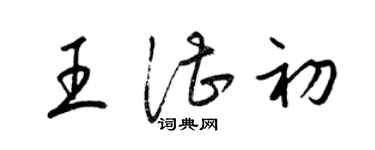 梁錦英王湛初草書個性簽名怎么寫