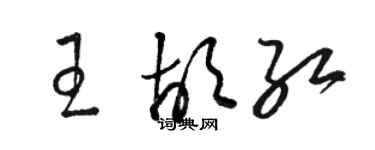 駱恆光王胡紅草書個性簽名怎么寫