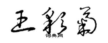 曾慶福王彩菊草書個性簽名怎么寫