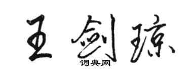 駱恆光王劍瓊行書個性簽名怎么寫