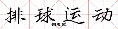 袁強排球運動楷書怎么寫