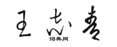 駱恆光王志青草書個性簽名怎么寫