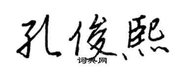 王正良孔俊熙行書個性簽名怎么寫