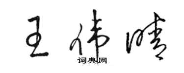 駱恆光王偉晴草書個性簽名怎么寫
