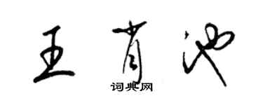 梁錦英王肖池草書個性簽名怎么寫